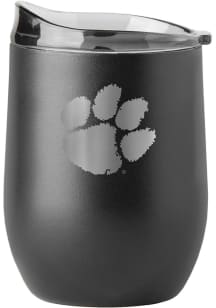 Clemson Tigers 16 oz Etch Powder Coat Curved Stainless Steel Stemless
