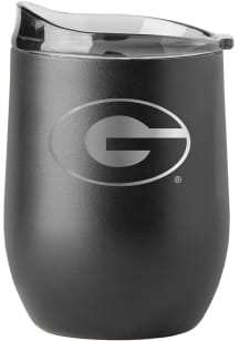 Georgia Bulldogs 16 oz Etch Powder Coat Curved Stainless Steel Stemless