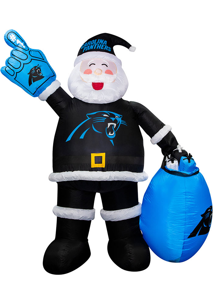 Carolina Panthers Black Outdoor Inflatable Santa