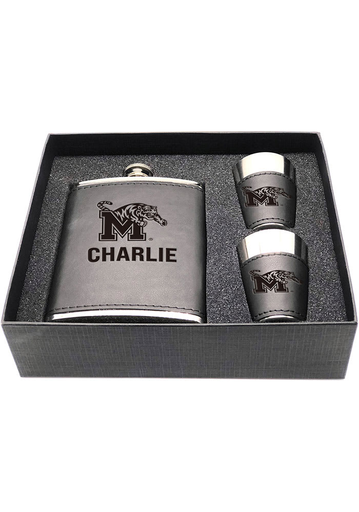 Memphis Tigers Personalized Flask and Shot Drink Set