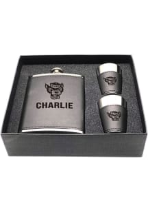 NC State Wolfpack Personalized Flask and Shot Drink Set