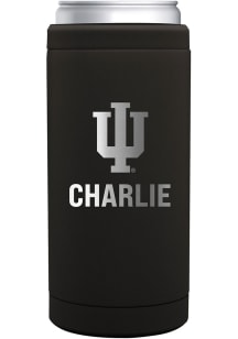 Black Indiana Hoosiers Personalized 12 oz Slim Can Stainless Steel Coolie
