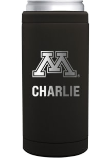 Black Minnesota Golden Gophers Personalized 12 oz Slim Can Stainless Steel Coolie