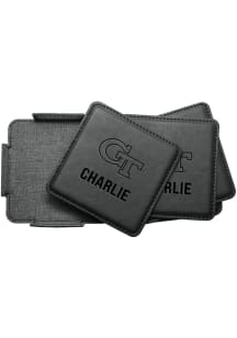 GA Tech Yellow Jackets Personalized Leatherette Coaster