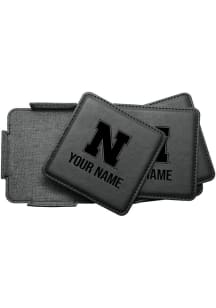 Nebraska Cornhuskers Personalized Leatherette Coaster