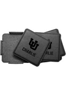 Utah Utes Personalized Leatherette Coaster