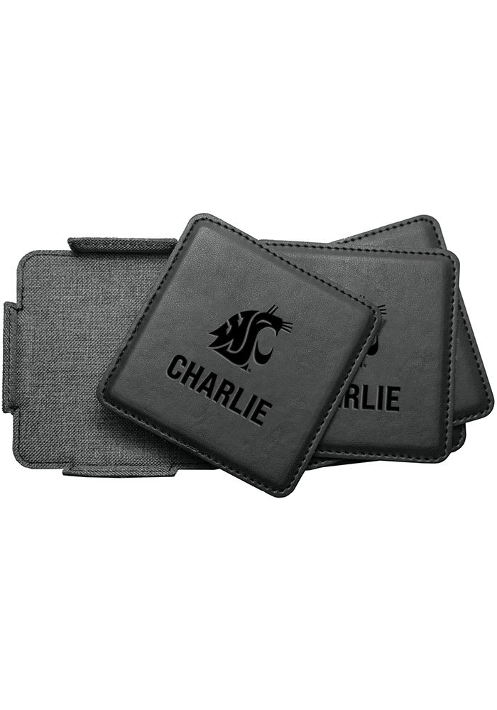 Washington State Cougars Personalized Leatherette Coaster