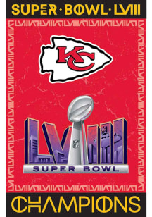 Kansas City Chiefs Super Bowl LVIII Champs Embossed Suede Banner