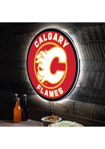 Calgary Flames 23 in Round Light Up Sign