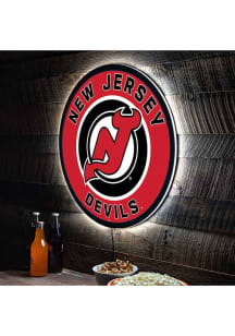 New Jersey Devils 23 in Round Light Up Sign