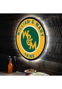 William &amp; Mary Tribe 23 in Round Light Up Sign