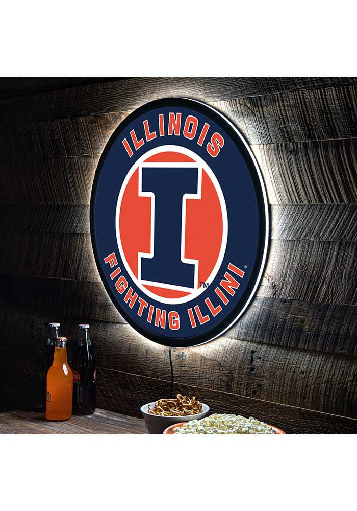 Illinois Fighting Illini ORANGE 23 in Round Light Up Sign