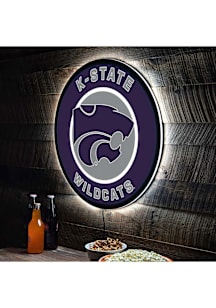 K-State Wildcats 23 in Round Light Up Sign - Purple