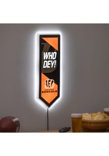 Cincinnati Bengals 9x23 Banner Shaped Light Up Sign