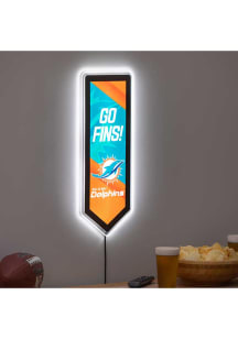 Miami Dolphins 9x23 Banner Shaped Light Up Sign