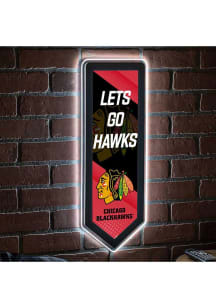 Chicago Blackhawks 9x23 Banner Shaped Light Up Sign