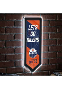 Edmonton Oilers 9x23 Banner Shaped Light Up Sign