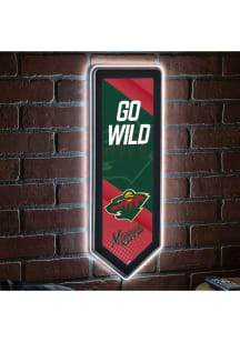 Minnesota Wild 9x23 Banner Shaped Light Up Sign