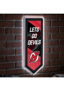 New Jersey Devils 9x23 Banner Shaped Light Up Sign