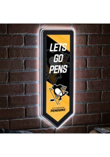 Pittsburgh Penguins 9x23 Banner Shaped Light Up Sign
