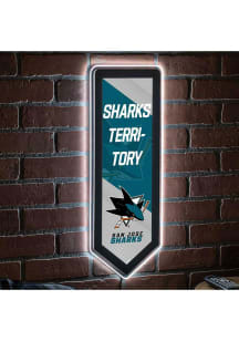 San Jose Sharks 9x23 Banner Shaped Light Up Sign
