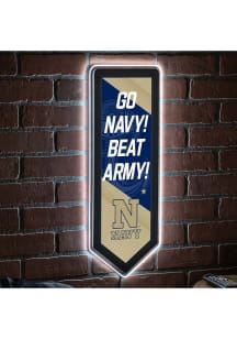 Navy Midshipmen 9x23 Banner Shaped Light Up Sign
