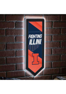 Illinois Fighting Illini 9x23 Banner Shaped Light Up Sign
