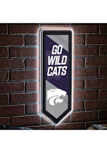 K-State Wildcats 9x23 Banner Shaped Light Up Sign - Purple