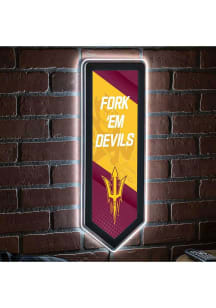 Arizona State Sun Devils 9x23 Banner Shaped Light Up Sign - Maroon