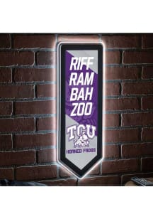 TCU Horned Frogs 9x23 Banner Shaped Light Up Sign