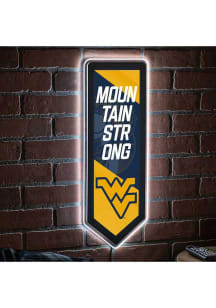 West Virginia Mountaineers 9x23 Banner Shaped Light Up Sign
