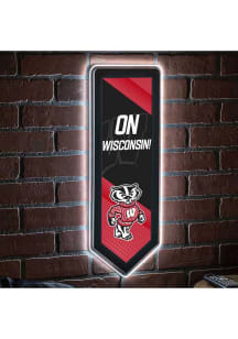 Wisconsin Badgers 9x23 Banner Shaped Light Up Sign