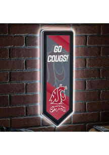 Washington State Cougars 9x23 Banner Shaped Light Up Sign