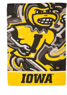 Iowa Hawkeyes Justin Patten Suede Silk Screen Flag