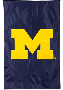 Blue Michigan Wolverines Logo Applique Flag