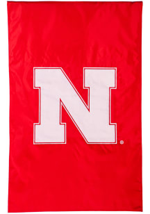 Red Nebraska Cornhuskers Logo Applique Flag