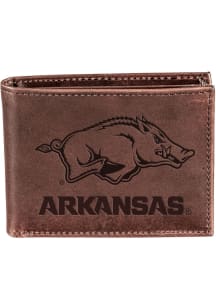 Arkansas Razorbacks Leather Mens Bifold Wallet