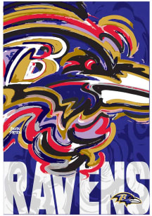 Baltimore Ravens Justin Patten Suede Logo Silk Screen Flag
