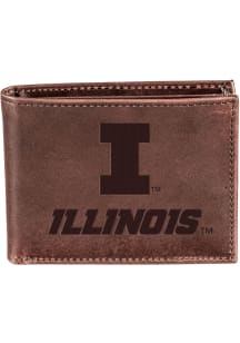 Illinois Fighting Illini Leather Mens Bifold Wallet