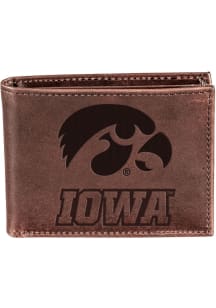 Iowa Hawkeyes Leather Mens Bifold Wallet