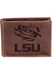 LSU Tigers Leather Mens Bifold Wallet