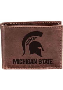 Michigan State Spartans Leather Mens Bifold Wallet
