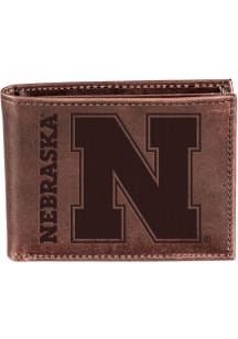 Nebraska Cornhuskers Leather Mens Bifold Wallet