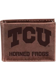 TCU Horned Frogs Leather Mens Bifold Wallet
