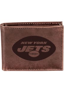 New York Jets Leather Mens Bifold Wallet