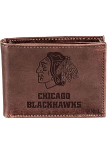 Chicago Blackhawks Leather Mens Bifold Wallet