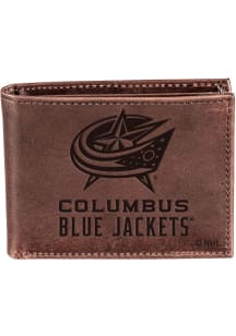 Columbus Blue Jackets Leather Mens Bifold Wallet