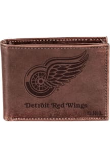 Detroit Red Wings Leather Mens Bifold Wallet