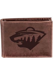 Minnesota Wild Leather Mens Bifold Wallet