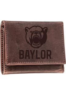 Baylor Bears Leather Mens Trifold Wallet